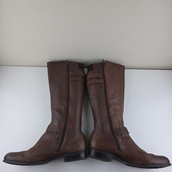 NATURALIZER Women's Riding Boots Jessie Chocolate Brown Leather Zip Size 12 M - Picture 10 of 16